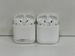 2 X APPLE AIRPODS WIRELESS EARBUDS: MODEL NO A1602 (UNITS ONLY) [JPTM122448]