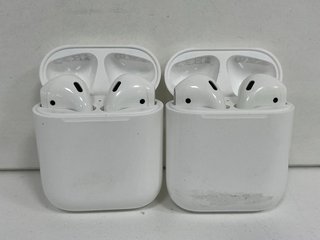 2 X APPLE AIRPODS WIRELESS EARBUDS: MODEL NO A1602 (UNITS ONLY) [JPTM122438]