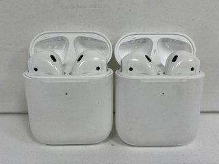 2 X APPLE AIRPODS WIRELESS EARBUDS: MODEL NO A1602 (UNITS ONLY) [JPTM122459]