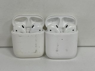 2 X APPLE AIRPODS WIRELESS EARBUDS: MODEL NO A1602 (UNITS ONLY) [JPTM122444]