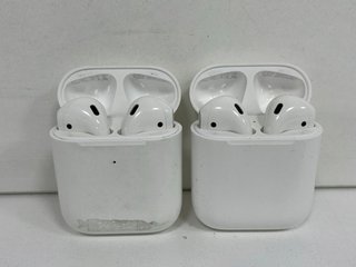 2 X APPLE AIRPODS WIRELESS EARBUDS: MODEL NO A1602 (UNITS ONLY) [JPTM122454]