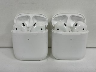 2 X APPLE AIRPODS WIRELESS EARBUDS: MODEL NO A1602 (UNITS ONLY) [JPTM122452]