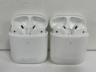 2 X APPLE AIRPODS WIRELESS EARBUDS: MODEL NO A1602 (UNITS ONLY) [JPTM122453]