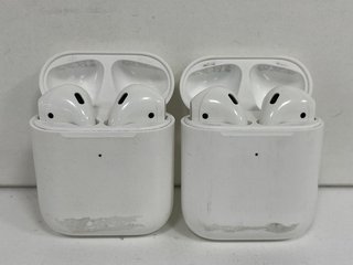 2 X APPLE AIRPODS WIRELESS EARBUDS: MODEL NO A1602 (UNITS ONLY) [JPTM122455]