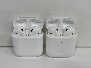 2 X APPLE AIRPODS WIRELESS EARBUDS: MODEL NO A1602 (UNITS ONLY) [JPTM122436]