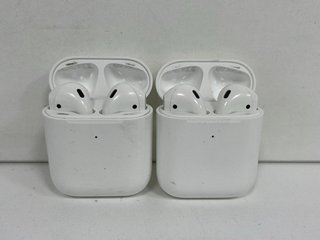 2 X APPLE AIRPODS WIRELESS EARBUDS: MODEL NO A1602 (UNITS ONLY) [JPTM122465]