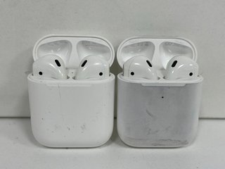 2 X APPLE AIRPODS WIRELESS EARBUDS: MODEL NO A1602 (UNITS ONLY) [JPTM122443]