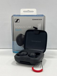 SENNHEISER MOMENTUM SPORT WIRELESS EARPHONES IN POLAR BLACK: MODEL NO MSPORT1 (BOXED WITH CHARGING CABLE) [JPTM122307]