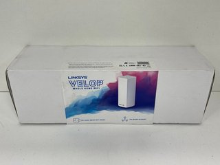 LINKSYS VELOP TRI-BAND WHOLE HOME MESH WIFI ROUTER: MODEL NO WHW0301 (WITH BOX, ETHERNET CABLE & POWER CABLE) [JPTM122535]