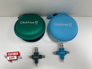 2 X CLICKFREE PRO 128GB EXTERNAL STORAGE DEVICES [JPTM122689]