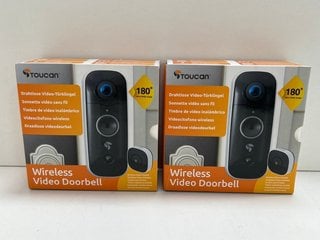 2 X TOUCAN WIRELESS VIDEO DOORBELLS: MODEL NO TVD200WUC (WITH ACCESSORIES AS PHOTOGRAPHED) [JPTM122230]