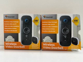 2 X TOUCAN WIRELESS VIDEO DOORBELLS: MODEL NO TVD200WUC (WITH ACCESSORIES AS PHOTOGRAPHED) [JPTM122229]