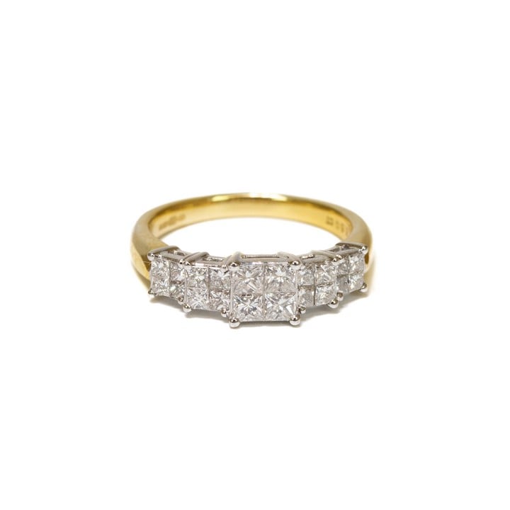 18ct Yellow and White Gold 1.00ct Diamond Band Ring, Size O, 5g.  Auction Guide: £350-£450 (VAT Only Payable on Buyers Premium)