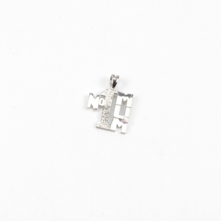 Silver No 1 Mum Pendant, 2.5cm, 2.1g