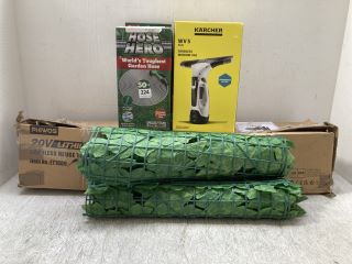 QTY OF ASSORTED ITEMS TO INCLUDE HOSE HERO WORLD'S TOUGHEST GARDEN HOSE: LOCATION - A11