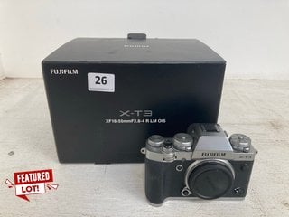 FUJIFILM X-T3 XF18-55MM F2.8 - 4 R LM OIS CAMERA (NO LENS) RRP - £271: LOCATION - WHITE BOOTH