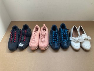 4 X ASSORTED SHOES TO INCLUDE NIKE AIR MAX 95 LACE UP TRAINERS IN LIGHT PINK SIZE: 6: LOCATION - A15