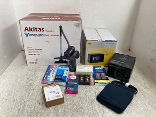 QTY OF ASSORTED ITEMS TO INCLUDE AKITAS DELUXE VACUUM CLEANER (PLEASE NOTE: 18+YEARS ONLY. ID MAY BE REQUIRED): LOCATION - A18