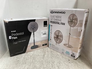 16'' PEDESTAL FAN TO INCLUDE DAEWOO QUIET NOISE 16'' CHROME PEDESTAL FAN: LOCATION - B19