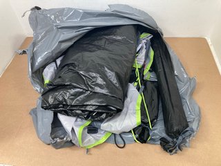 PLASTIC TENT IN GREEN AND BLACK: LOCATION - B17