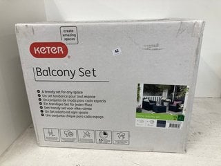 KETER BALCONY SET RRP - £120: LOCATION - WHITE BOOTH