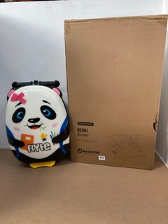 MAXI COSI KORI ROCKER TO INCLUDE FLYTE CHILDRENS PANDA PRINTED WHEELED SUITCASE IN WHITE MULTI: LOCATION - B15