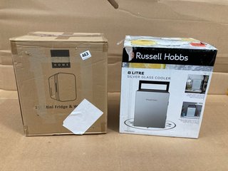 RUSSELL HOBBS 78L SILVER GLASS COOLER TO INCLUDE SENSIO HOME 10L MINI FRIDGE AND WARMER: LOCATION - B12