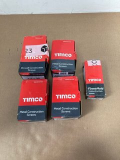 5 X ASSORTED BOXES OF TIMCO ITEMS TO INCLUDE 3 X SELF DRILLING SCREWS: LOCATION - B8