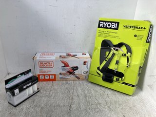 3 X ASSORTED DIY ITEMS TO INCLUDE RYOBI HARNESS FOR POLE PRUNING HEDGE TRIMMING: LOCATION - B5