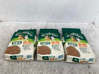 3 X JAMES WELLBELOVED KITTEN UP TO 12 MONTHS TURKEY FLAVOURED DRIED CAT FOOD PACKS 1.5KG BB: 09/25: LOCATION - B4