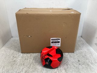 BOX OF COCA COLA PRINTED SPORT FOOTBALLS IN RED AND BLACK: LOCATION - B4