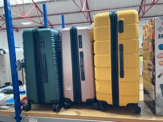 3 X ASSORTED SIZED AND COLOUR HARDSHELL TRAVEL SUITCASES: LOCATION - B2