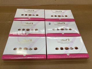 6 X BOXES OF LINDT 18 ASSORTED FINE MILK , DARK AND WHITE CHOCOLATES 184G BB: 12/24: LOCATION - C6