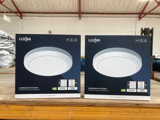 2 X LUXNA 10 - 16W LED ROUND SLIM BULKHEAD LIGHTS RRP - £96: LOCATION - C12