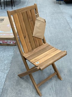 LA REDOUTE SET OF 2 PALERA ACACIA FOLDING GARDEN CHAIRS RRP - £165: LOCATION - B2