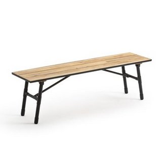 LA REDOUTE INTERIEURS SOHAN ACACIA & METAL GARDEN BENCH. RRP - £235: LOCATION - B2