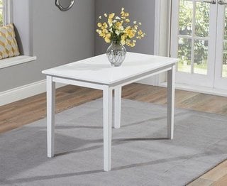 CHILTERN/CASTLETON WHITE TABLE 115CM - RRP £299: LOCATION - D1