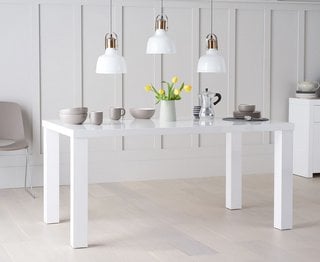 JP - ATLANTA/AVA/ATHENS WHITE GLOSS 160CM TABLE - RRP £499: LOCATION - D1