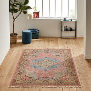 LA REDOUTE INTERIEURS LEXY VINTAGE STYLE COTTON RUG. SIZE: 200X290CM. RRP - £250: LOCATION - B4