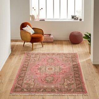 LA REDOUTE INTERIEURS FLORIS VINTAGE STYLE COTTON RUG. SIZE: 200X290CM. RRP - £250: LOCATION - B4