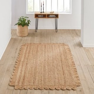 LA REDOUTE INTERIEURS AFTAS GRAPHIC 100% JUTE RUG. SIZE: 200X290CM. RRP - £270: LOCATION - B4