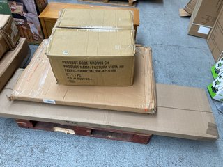 PALLET OF ASSORTED INCOMPLETE FURNITURE ITEMS: LOCATION - D3 (KERBSIDE PALLET DELIVERY)