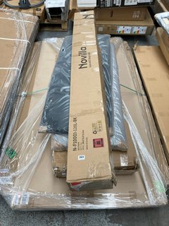 PALLET OF ASSORTED ITEMS TO INCLUDE 135CM HEADBOARD IN GREY: LOCATION - D7 (KERBSIDE PALLET DELIVERY)