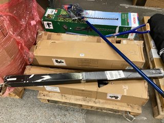 PALLET OF ASSORTED ITEMS TO INCLUDE BOSCH ADVANCED HEDGE CUT 36V: LOCATION - D7 (KERBSIDE PALLET DELIVERY)