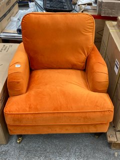 FURNITURE123 PAYTON ARMCHAIR IN VELVET ORANGE: LOCATION - B5