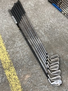 7 X ASSORTED GOLF CLUBS TO INCLUDE TAYLOR MADE 2 IRON: LOCATION - B5