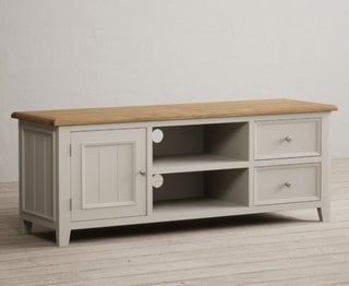 WEYMOUTH/HEMSBY SOFT WHITE SUPER WIDE TV CABINET - RRP £479: LOCATION - D2