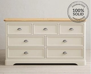 MADLEY/NEWTON/BRIDSTOW CREAM 3 OVER 4 WIDE CHEST OF DRAWERS - RRP £579: LOCATION - D2