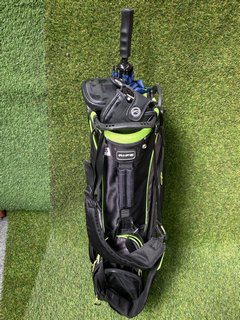 RIFE GOLF BAG IN BLACK & YELLOW TO INCLUDE GOLF UMBRELLA: LOCATION - C4