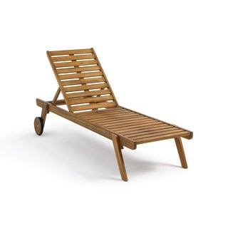 LA REDOUTE INTERIEURS AKSEL CHILD'S ACACIA SUN LOUNGER. RRP - £125: LOCATION - C5